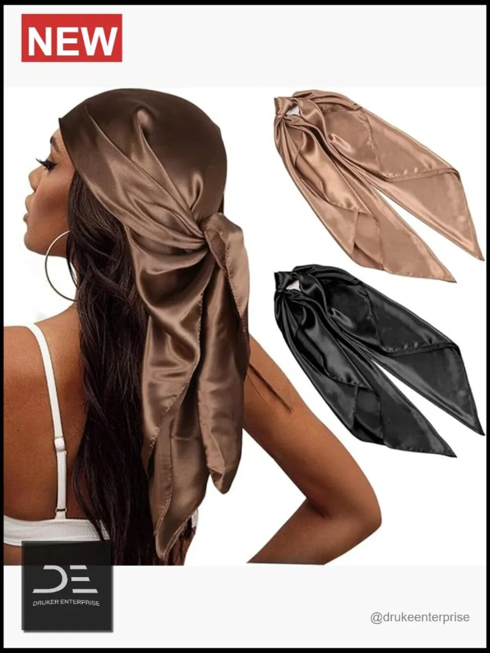 Satin Head Scarf for Women - 2 Pack 35